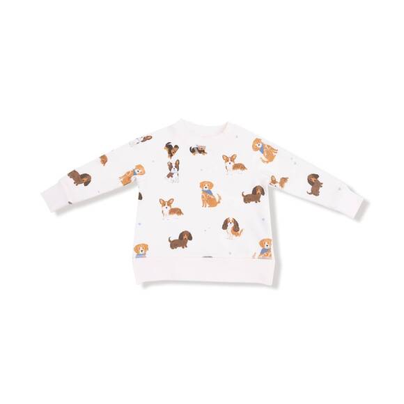 NEW ANGEL DEAR kid's best friend dogs french terry raglan set in multi - Picture 2 of 3